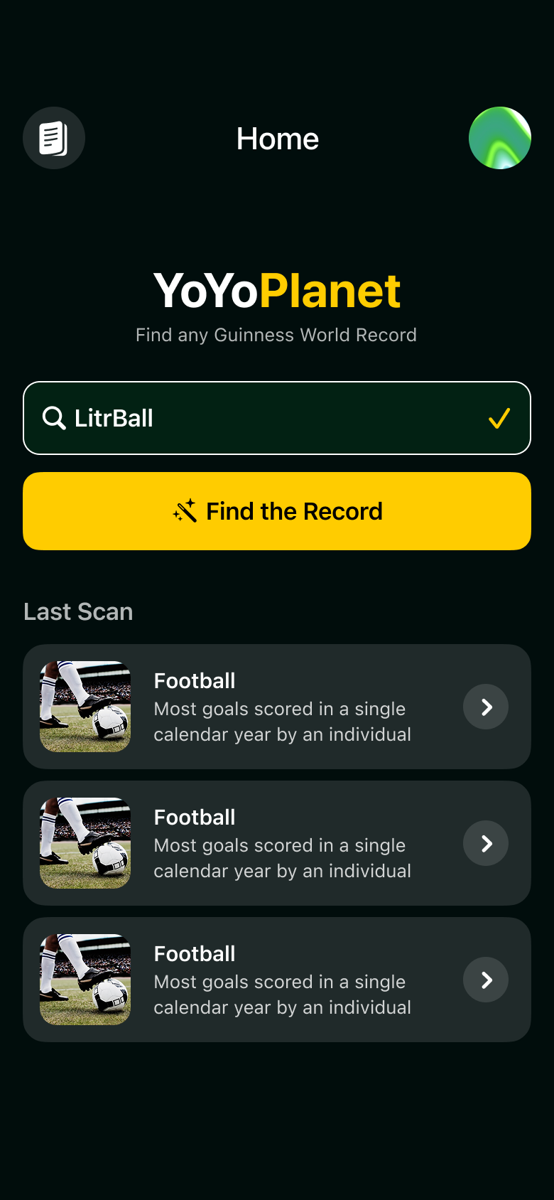 Yoyoplanet Result screen with achievement card